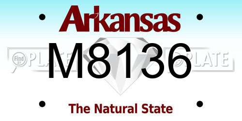 M8136 Arkansas License Plate