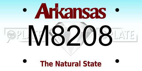 M8208 Arkansas License Plate