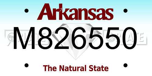 M826550 Arkansas License Plate