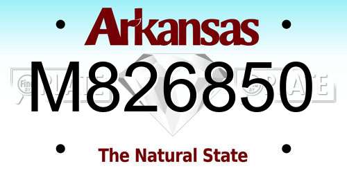 M826850 Arkansas License Plate