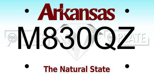 M830QZ Arkansas License Plate