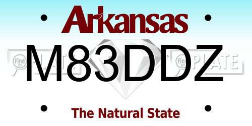 M83DDZ Arkansas License Plate