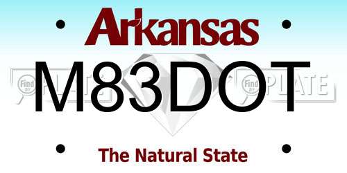 M83DOT Arkansas License Plate
