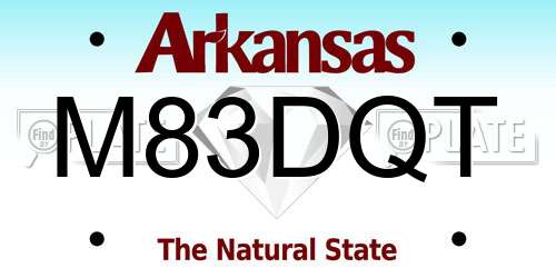 M83DQT Arkansas License Plate