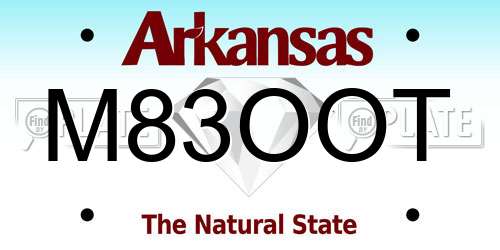 M83OOT Arkansas License Plate