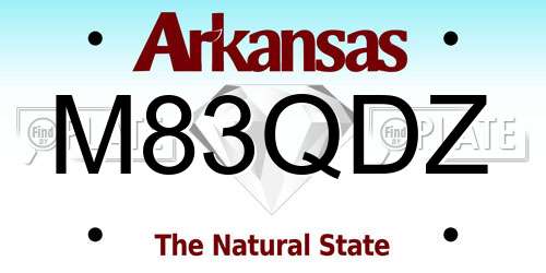 M83QDZ Arkansas License Plate