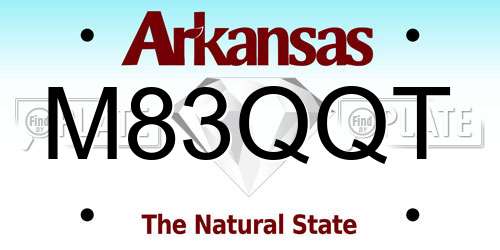 M83QQT Arkansas License Plate