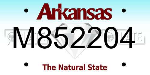 M852204 Arkansas License Plate