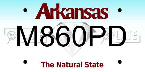 M860PD Arkansas License Plate