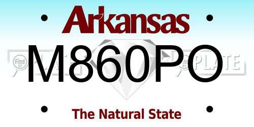 M860PO Arkansas License Plate