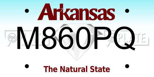 M860PQ Arkansas License Plate