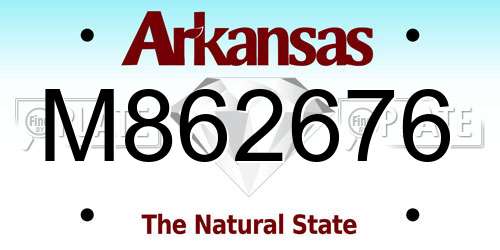 M862676 Arkansas License Plate