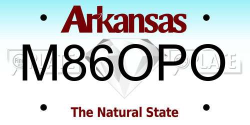 M86OPO Arkansas License Plate