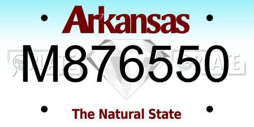 M876550 Arkansas License Plate