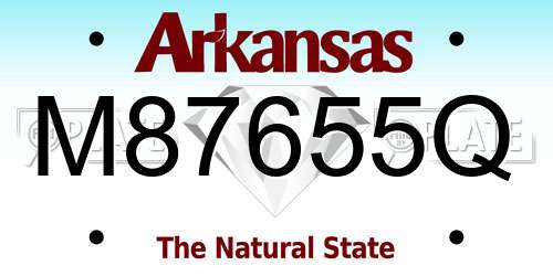 M87655Q Arkansas License Plate