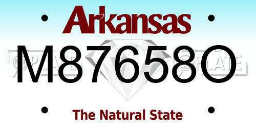 M87658O Arkansas License Plate