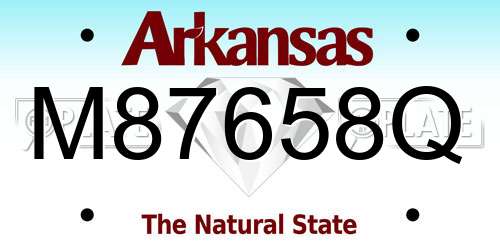 M87658Q Arkansas License Plate
