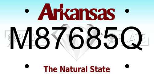 M87685Q Arkansas License Plate
