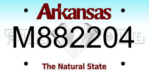 M882204 Arkansas License Plate