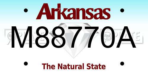 M88770A Arkansas License Plate
