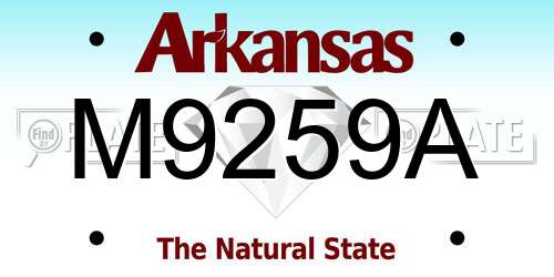 M9259A Arkansas License Plate