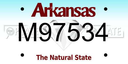 M97534 Arkansas License Plate