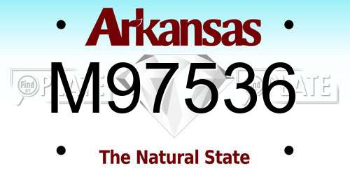 M97536 Arkansas License Plate