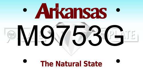 M9753G Arkansas License Plate