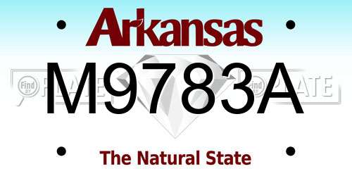 M9783A Arkansas License Plate