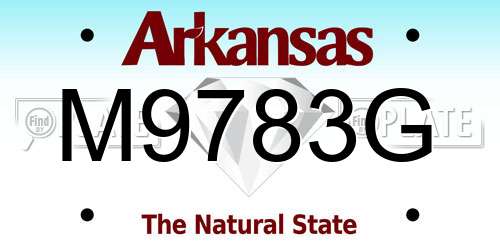M9783G Arkansas License Plate