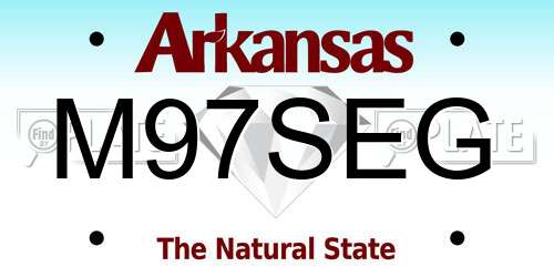 M97SEG Arkansas License Plate
