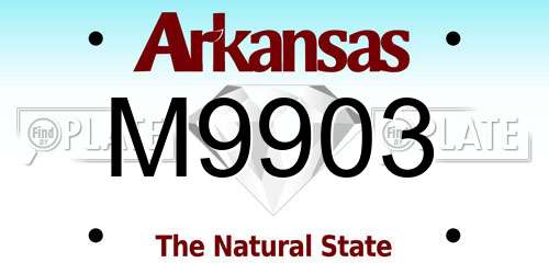 M9903 Arkansas License Plate