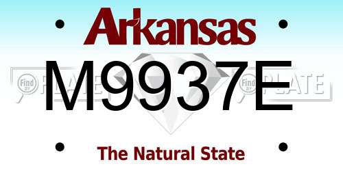 M9937E Arkansas License Plate