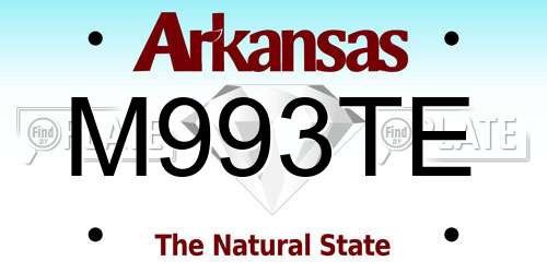 M993TE Arkansas License Plate