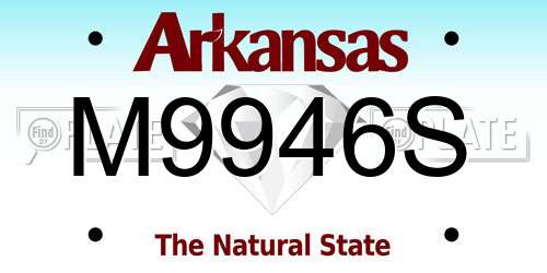 M9946S Arkansas License Plate