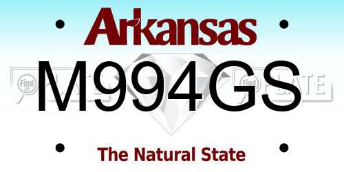 M994GS Arkansas License Plate
