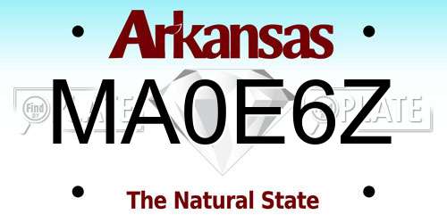 MA0E6Z Arkansas License Plate