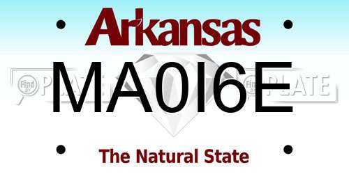 MA0I6E Arkansas License Plate