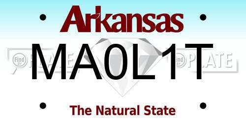 MA0L1T Arkansas License Plate