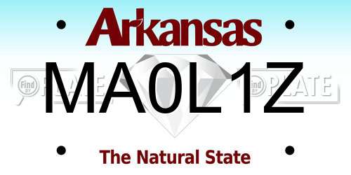 MA0L1Z Arkansas License Plate
