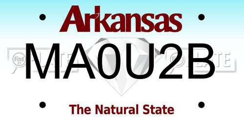 MA0U2B Arkansas License Plate