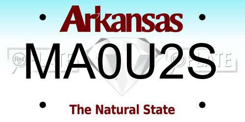 MA0U2S Arkansas License Plate
