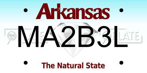MA2B3L Arkansas License Plate