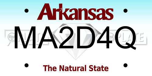 MA2D4Q Arkansas License Plate