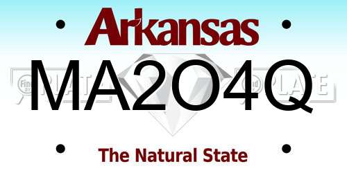 MA2O4Q Arkansas License Plate