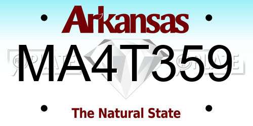 MA4T359 Arkansas License Plate