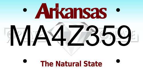 MA4Z359 Arkansas License Plate