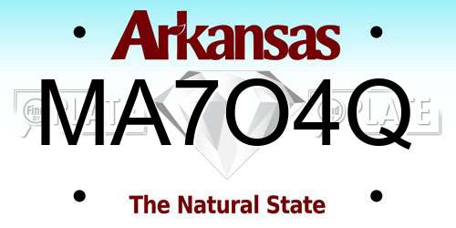 MA7O4Q Arkansas License Plate