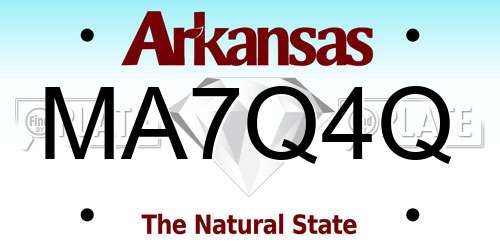 MA7Q4Q Arkansas License Plate
