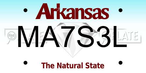 MA7S3L Arkansas License Plate